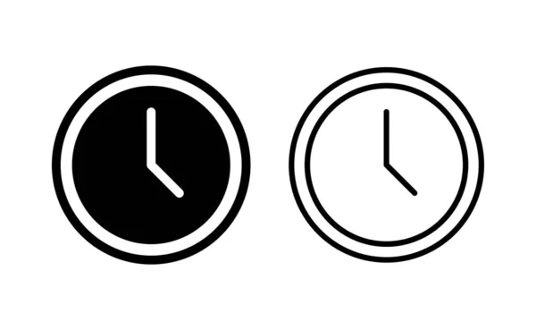 Clock Icon Vector Web Mobile App Time Sign Symbol Watch — Archivo Imágenes Vectoriales