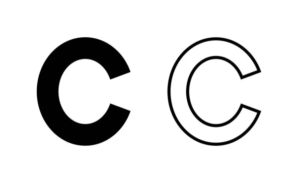 Copyright Icon Vector Web Mobile App Copyright Sign Symbol — Vettoriale Stock