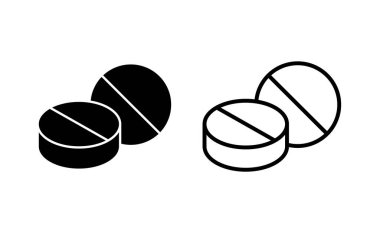 İnternet ve mobil uygulama için hap ikonu vektörü. Kapsül simgesi. Uyuşturucu işareti ve sembol