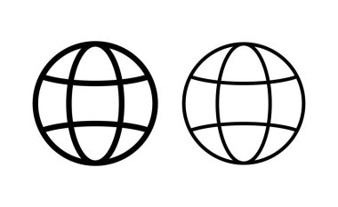 Web ve mobil uygulama için web simgesi vektörü. Web tabelalarına ve sembollere git. Web tıklama simgesi. Genel arama simgesi