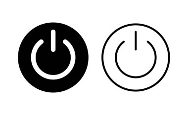 Web ve mobil uygulama için güç simgesi vektörü. Güç Anahtarı işareti ve sembolü. Elektrik gücü.