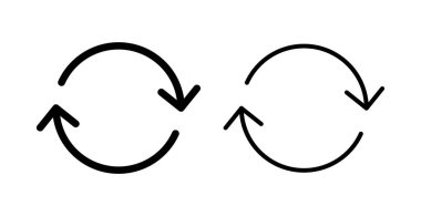 Web ve mobil uygulama için ikon vektörünü tazele. İşareti ve sembolü yeniden yükle. Simgeyi güncelle.