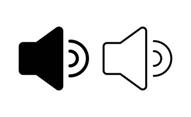 Web ve mobil uygulama için ikon vektörü. Ses düzeyi ve sembol. Hoparlör ikonu. ses sembolü