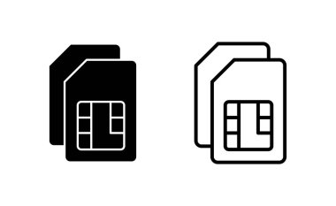 Web ve mobil uygulama için Sim kart simgesi vektörü. çift sim kart işareti ve sembol