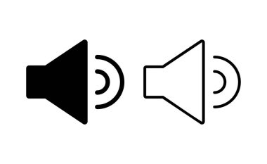 Web ve mobil uygulama için ikon vektörü. Ses düzeyi ve sembol. Hoparlör ikonu. ses sembolü