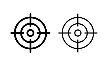 Web ve mobil uygulama için hedef simge vektörü. hedef simge vektörü. hedef pazarlama işareti ve sembol