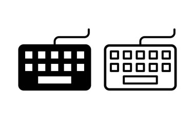 Web ve mobil uygulama için klavye simgesi vektörü. Klavye işareti ve simgesi