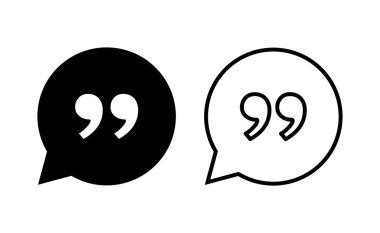 Web ve mobil uygulama için simge vektörü. Tırnak işareti ve sembol