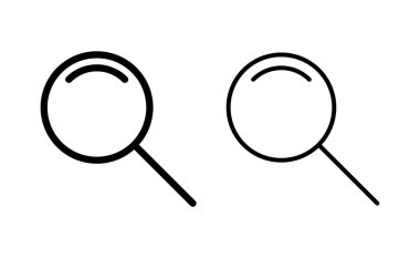 Web ve mobil uygulama için simge vektörü ara. Büyüteç işareti ve sembolü ara