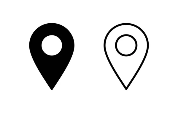 Pin Icon Vector Web Mobile App Location Sign Symbol Destination — Stock Vector