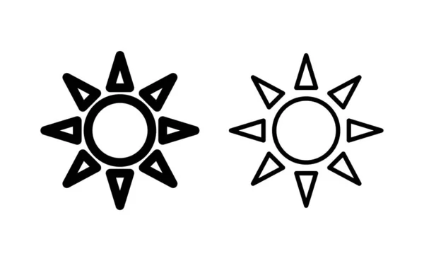 Wektor Ikony Słońca Dla Aplikacji Webowych Mobilnych Znak Symbol Jasności — Wektor stockowy