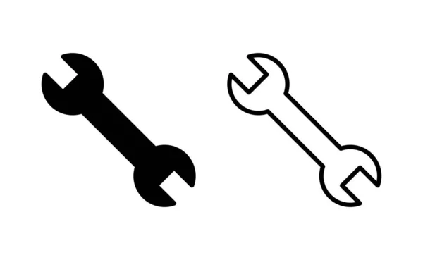 Wrench Icon Vector Voor Web Mobiele App Reparatie Icoon Gereedschapsteken — Stockvector