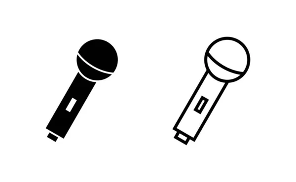 Web Mobil Uygulama Için Mikrofon Simgesi Vektörü Karaoke Işareti Sembol — Stok Vektör