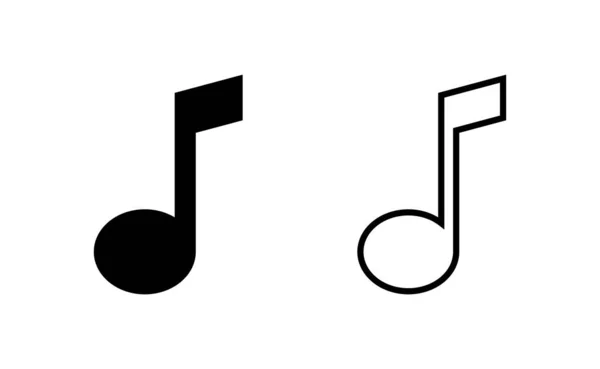 Vecteur Icônes Musicales Pour Application Web Mobile Note Signe Symbole — Image vectorielle