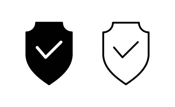 Shield Marca Verificación Vector Icono Para Web Aplicación Móvil Protección — Vector de stock