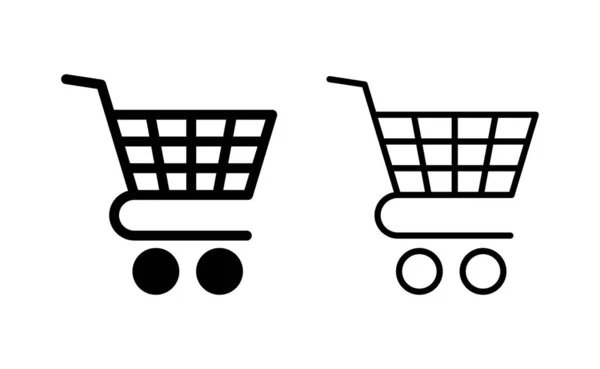 Shopping Icon Vector Voor Web Mobiele App Winkelwagen Teken Symbool — Stockvector