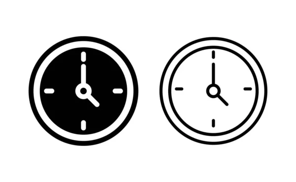 Clock Icon Vector Web Mobile App Time Sign Symbol Watch — Stockvektor