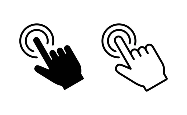 Hand Click Icon Vector Web Mobile App Pointer Sign Symbol — Archivo Imágenes Vectoriales