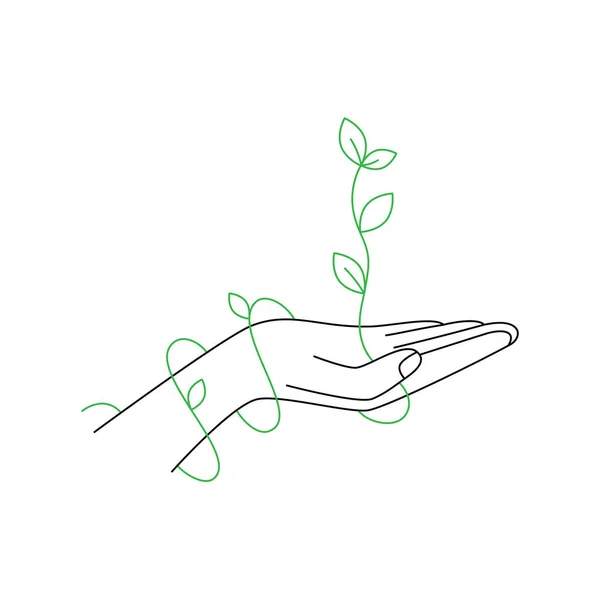 Liniowy Znak Strony Rośliny Koncepcja Ochrony Środowiska Agronomia Produkcja Roślinna Ilustracje Stockowe bez tantiem