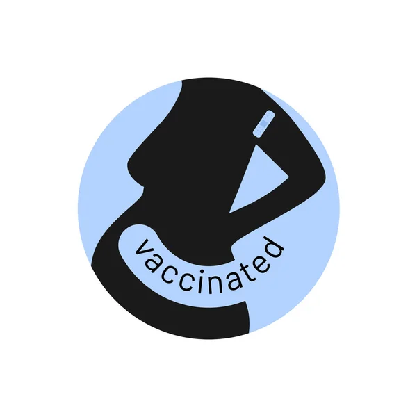 Silhouette Pregnant Vaccinated Woman Concept Health Love Care Vaccine Injection — Stok Vektör