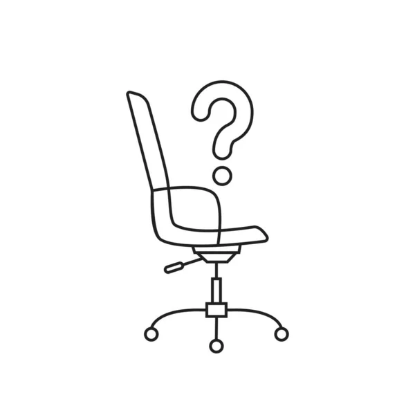 Thin Line Office Chair Question Mark Concept Finding New Employee — Wektor stockowy