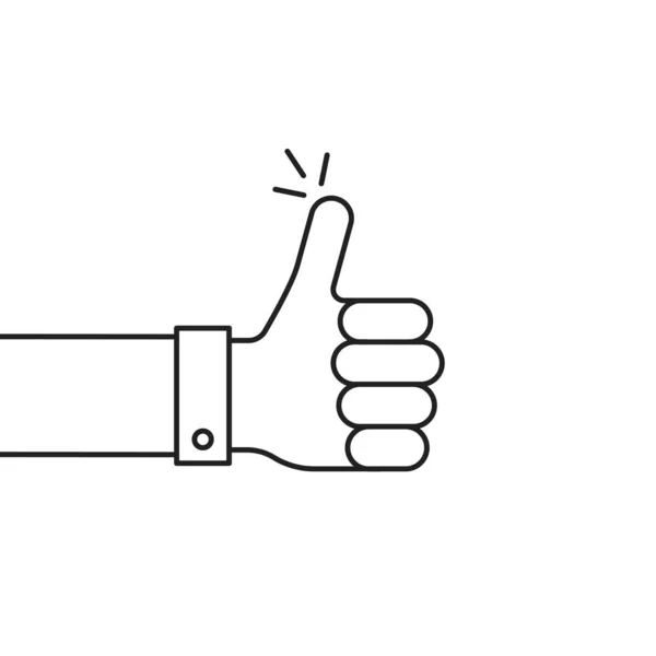 Thin Line Thumb Icon Social Media Outline Stroke Design Web — Image vectorielle