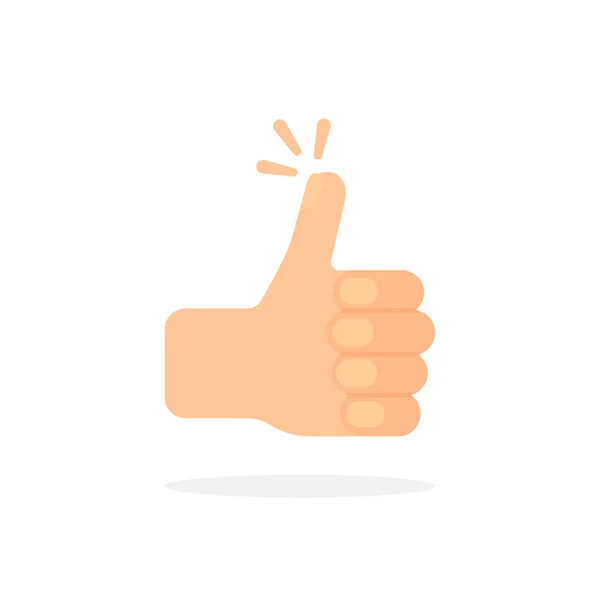 Simple Cartoon Hand Thumb Icon Flat Simple Graphic Design Thumbup — Stockvector