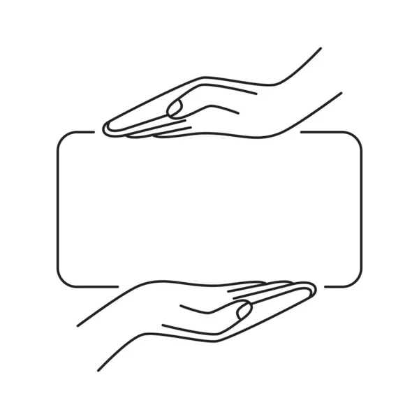 Κενό Πρότυπο Μήνυμα Δύο Λεπτή Γραμμή Χέρι Γραμμικός Καλλιτεχνικός Σχεδιασμός — Διανυσματικό Αρχείο