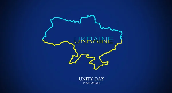 Banner Ukrainian Text Unity Day Ukraine January Ukraine Map Outline — Stockfoto