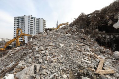Sofya, Bulgaristan - 8 Kasım 2021: Sofya, Bulgaristan 'da Yıkım Binası