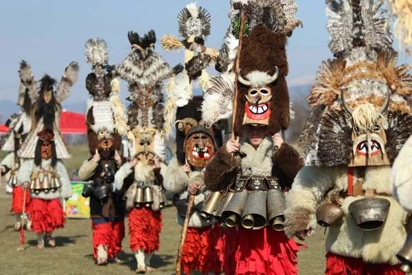 Elin Pelin Bulgarien Februar 2022 Maskenfestival Elin Pelin Bulgarien Menschen — Stockfoto