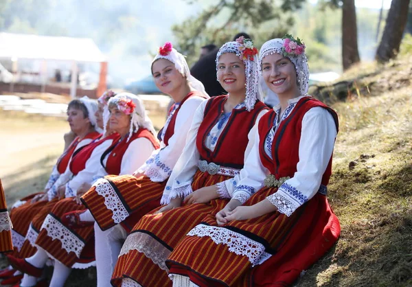 Koprivshtica Bulgaria August 2022 People Traditional Folk Costume National Folklore — Foto Stock