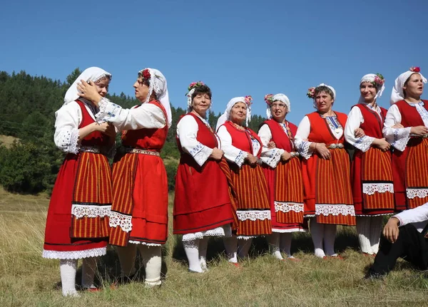 Koprivshtica Bulgaria August 2022 People Traditional Folk Costume National Folklore — Fotografia de Stock