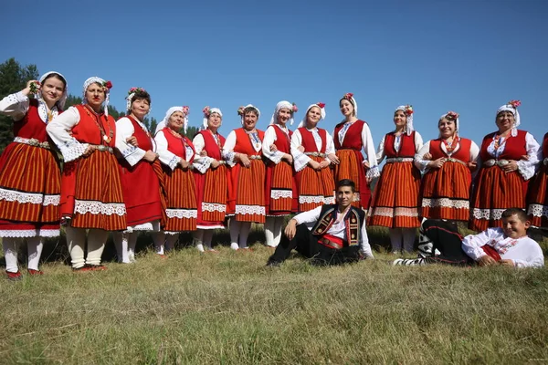 Копривштица Болгария Августа 2022 Года Люди Традиционном Народном Костюме Национальной — стоковое фото