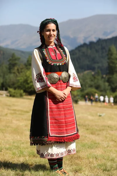 Koprivshtica Bulgaria August 2022 People Traditional Folk Costume National Folklore — Fotografia de Stock