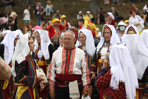 Koprivshtica Bulgaria August 2022 People Traditional Folk Costume National Folklore — Fotografia de Stock