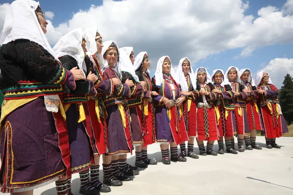 Koprivshtica Bulgaria August 2022 People Traditional Folk Costume National Folklore — Zdjęcie stockowe