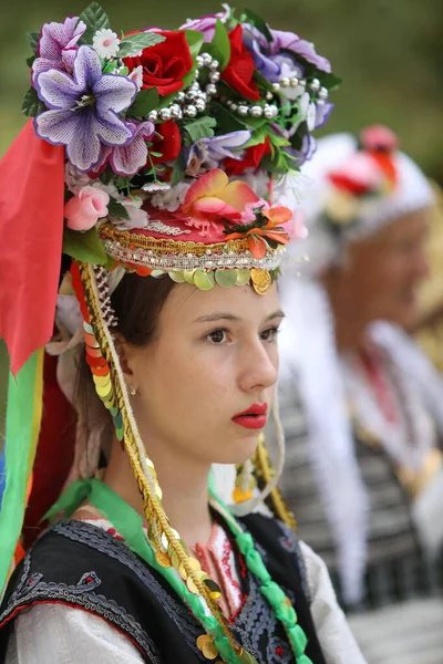 Koprivshtica Bulgaria August 2022 People Traditional Folk Costume National Folklore — Stok fotoğraf