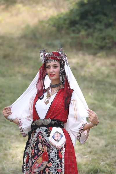 Koprivshtica Bulgaria August 2022 People Traditional Folk Costume National Folklore — Stok fotoğraf