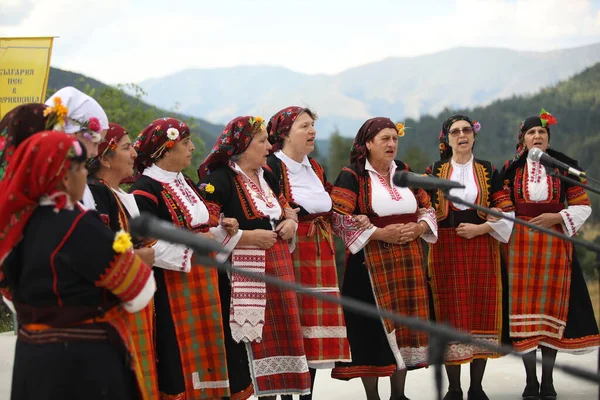 Koprivshtica Bulgaria August 2022 People Traditional Folk Costume National Folklore — Fotografia de Stock