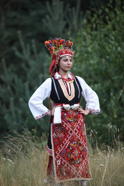 Koprivshtica Bulgaria August 2022 People Traditional Folk Costume National Folklore — Foto de Stock