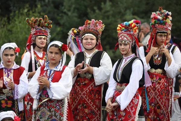 Koprivshtica Bulgaria August 2022 People Traditional Folk Costume National Folklore — Fotografia de Stock