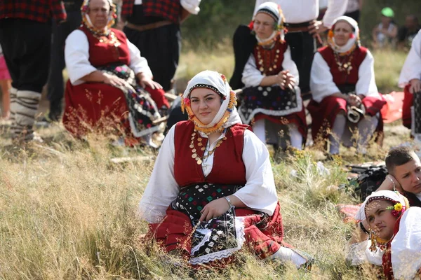 Koprivshtica Bulgaria August 2022 People Traditional Folk Costume National Folklore — Foto Stock