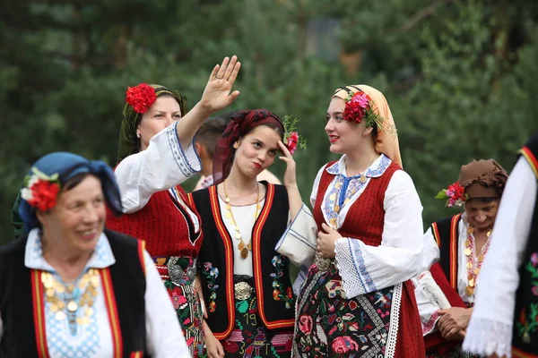 Koprivshtica Bulgaria August 2022 People Traditional Folk Costume National Folklore — Fotografia de Stock