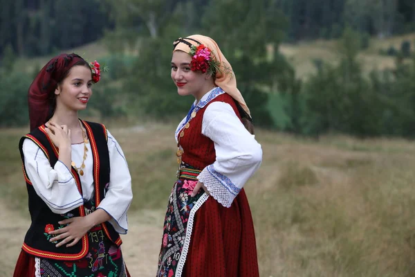 Koprivshtica Bulgaria August 2022 People Traditional Folk Costume National Folklore — Foto de Stock