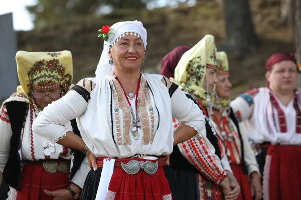 Koprivshtica Bulgaria August 2022 People Traditional Folk Costume National Folklore — Fotografia de Stock