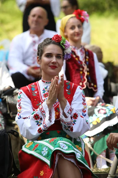 Koprivshtica Bulgaria August 2022 People Traditional Folk Costume National Folklore — Fotografia de Stock