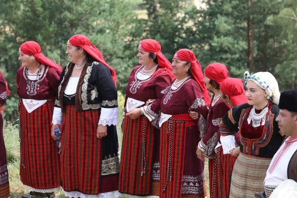 Koprivshtica Bulgaria August 2022 People Traditional Folk Costume National Folklore — Fotografia de Stock