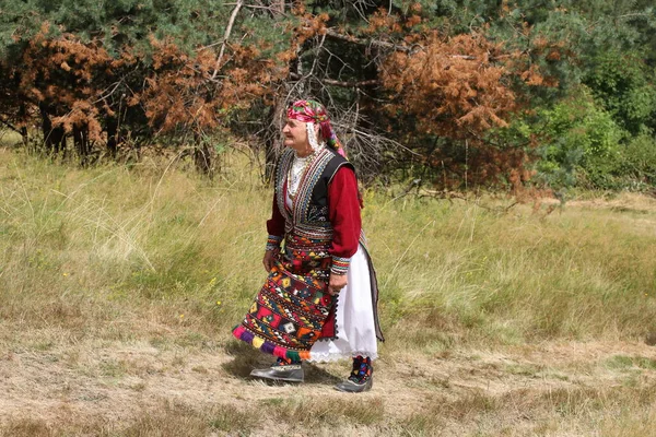 Koprivshtica Bulgaria August 2022 People Traditional Folk Costume National Folklore — Fotografia de Stock