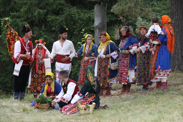Копривштица Болгария Августа 2022 Года Люди Традиционном Народном Костюме Национальной — стоковое фото